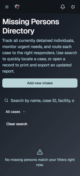 missing persons screenshot